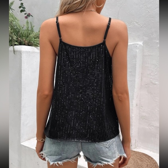 Luxe chain detail sequins cami top - Picture 3 of 6